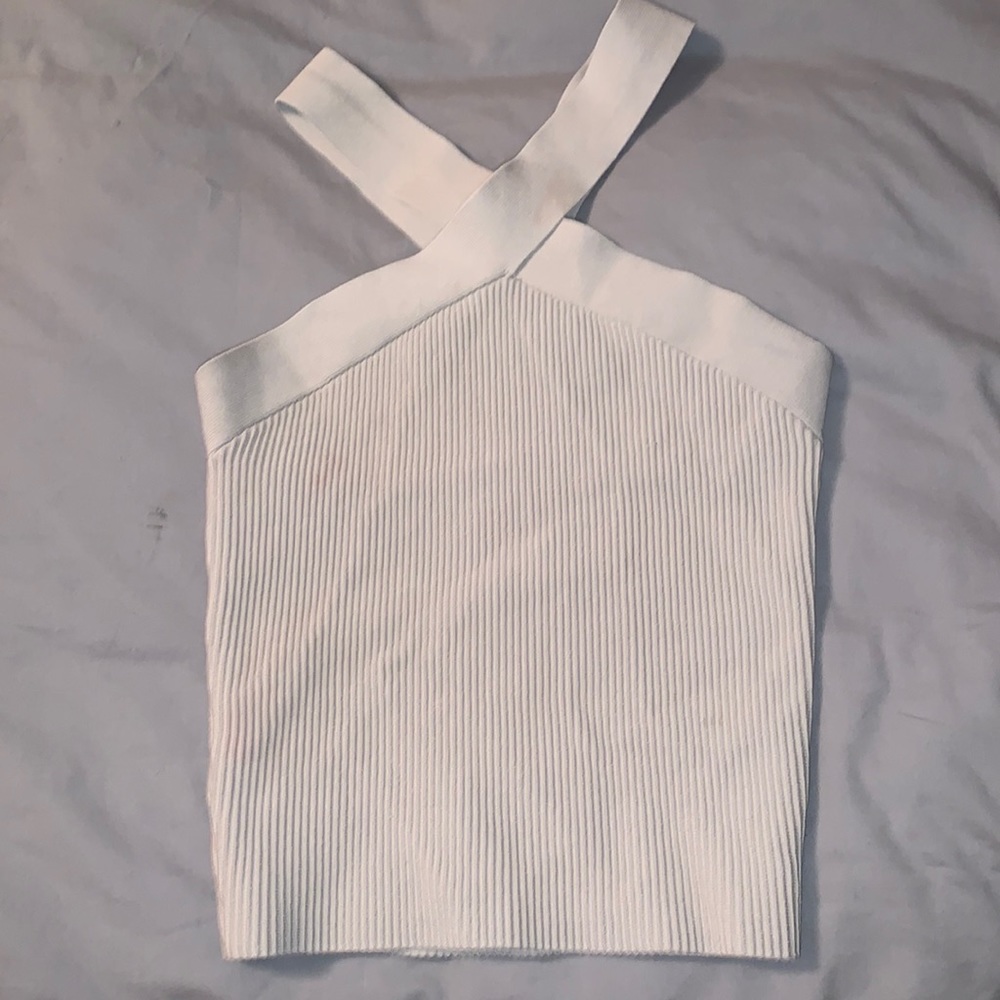 Cream Aritzia Cross Cross Sculpt Knit Tank